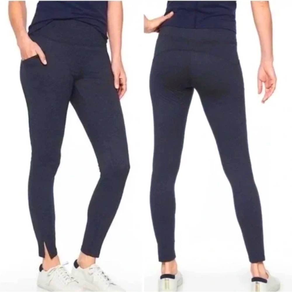 Athleta navy blue herringbone mercer tight ❤️